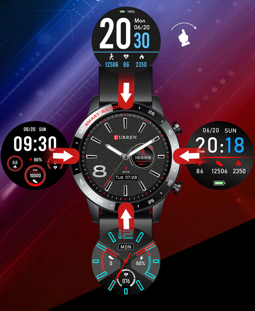 Reloj Smartwatch Deportivo - Curren 6001